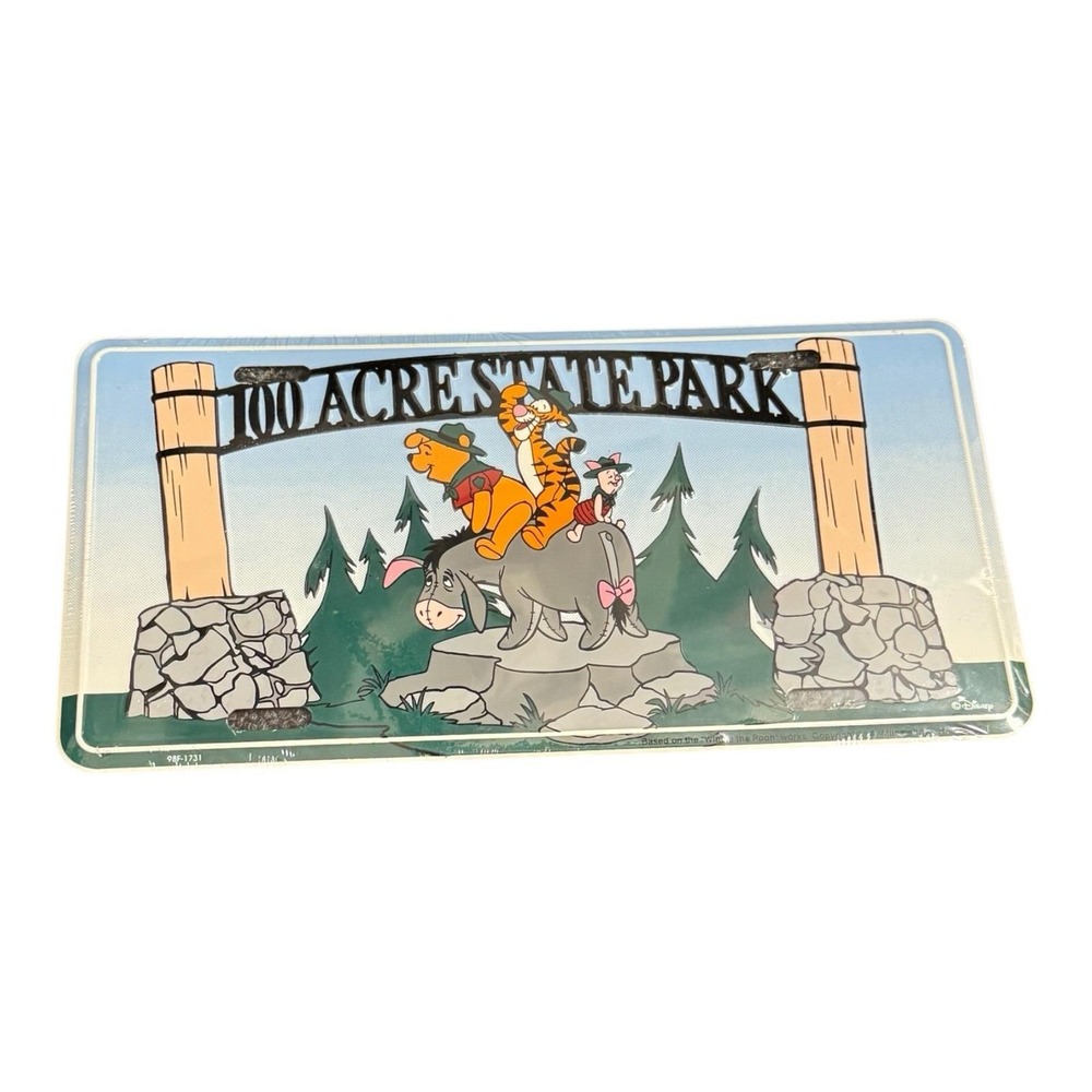 100 Acre State Park Metal License Plate Sign Disney Sealed Pooh‎ WDW